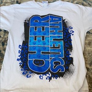White and Blue Cheer Athletics T-Shirt